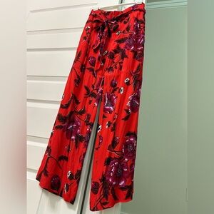 Anthropologie Wide-Leg Floral Pants Sz 6